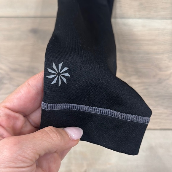 Athleta Women's Black and Gray Herringbone Skirted Leggings - Picture 4 of 16